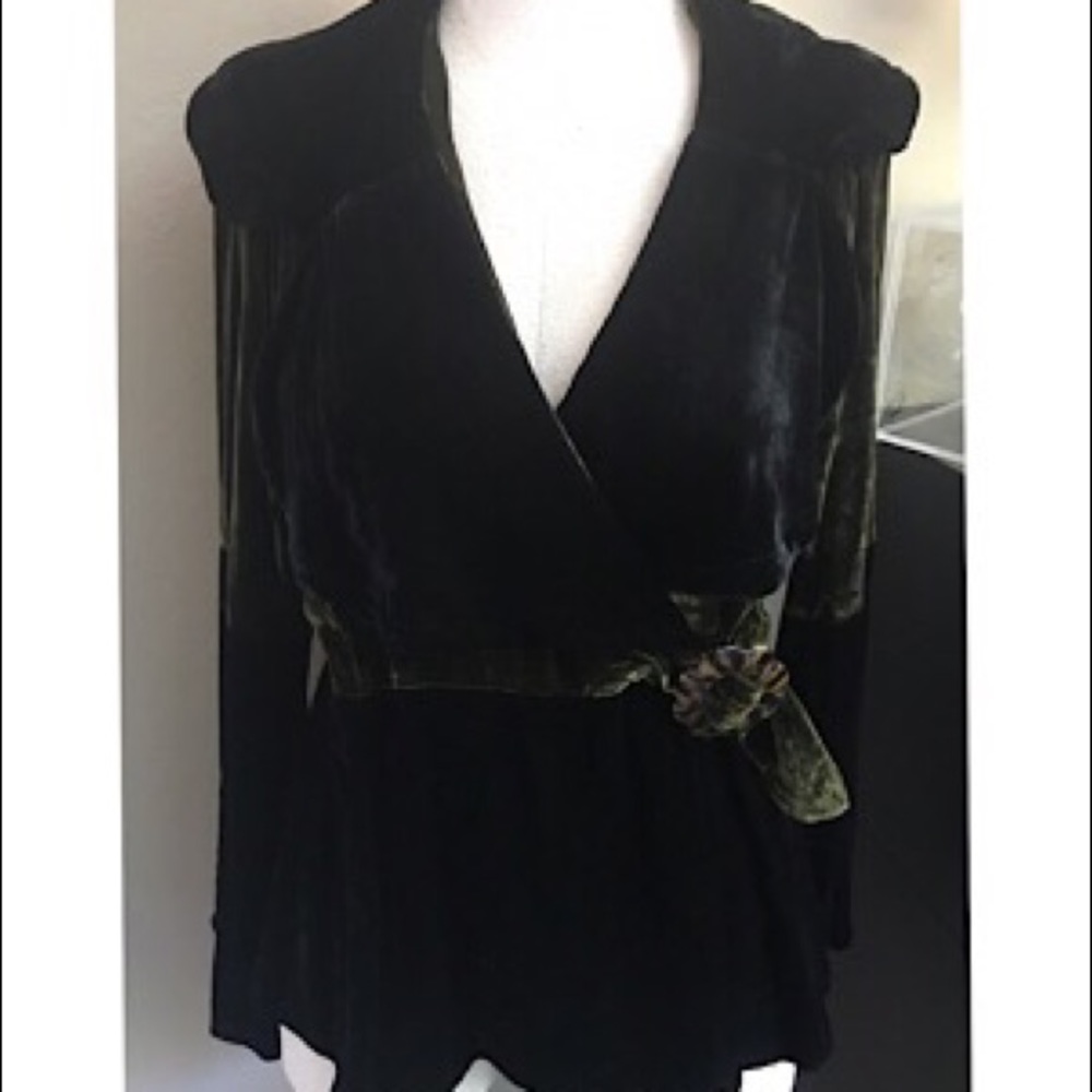 Velvet wrap top